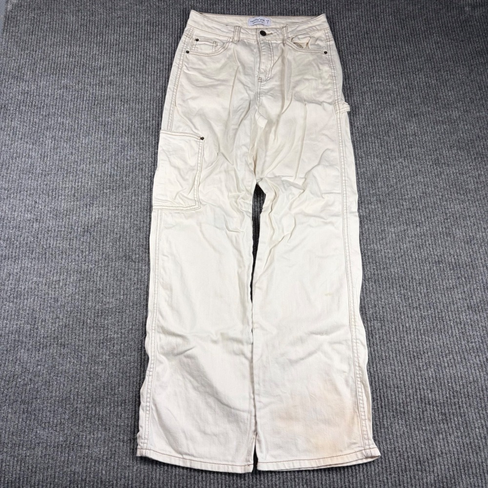 Vanilla Star Pants Women 1/25 Off‎ White Wide Leg Carpenter W25